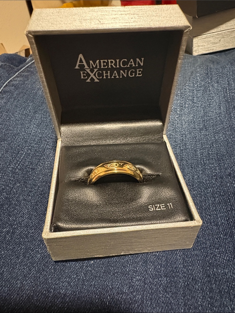 American Exchange Gold Scroll-Engraved Band